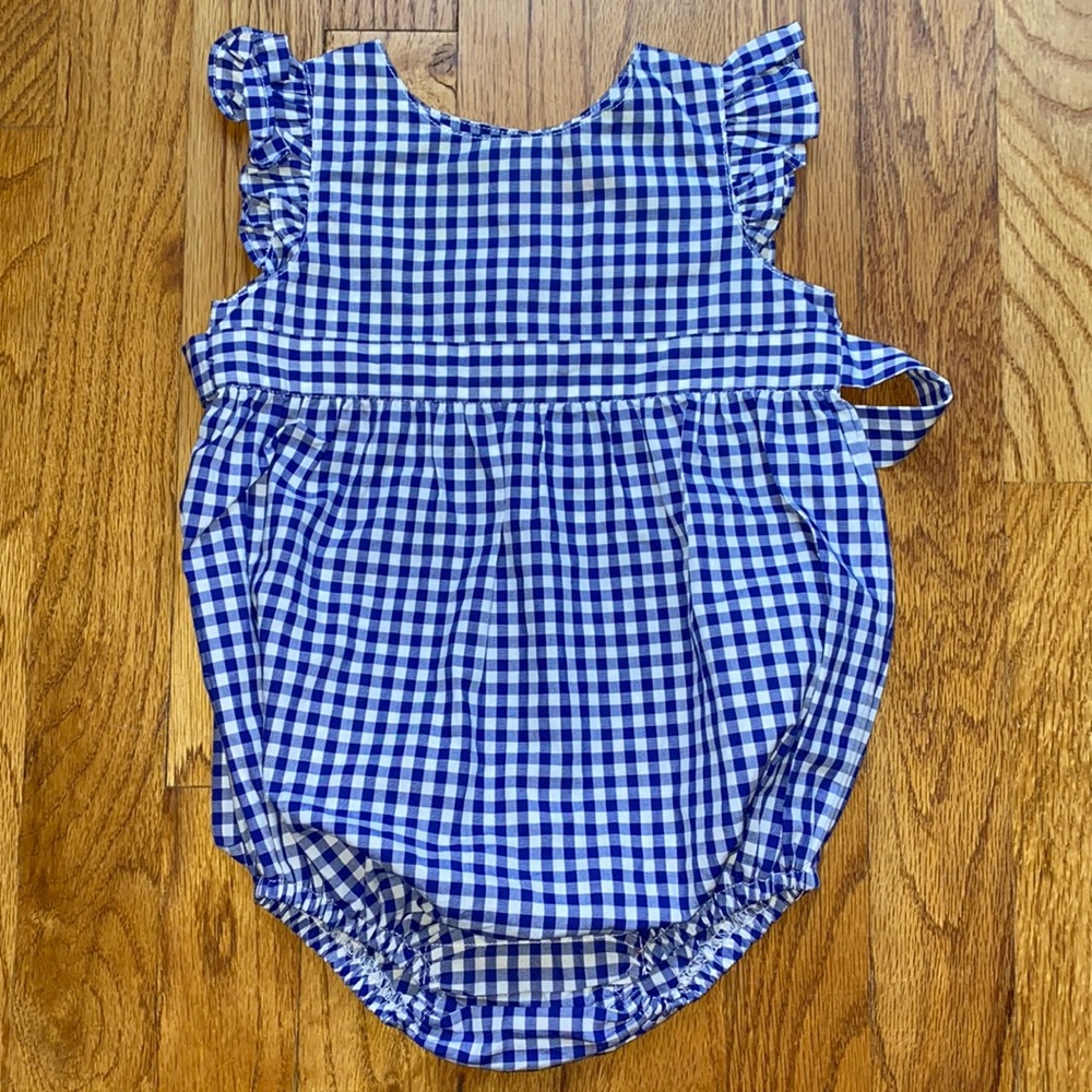 Gingham romper.